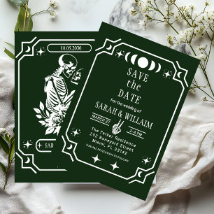 convite de casamento tarot verde para salvar a dat