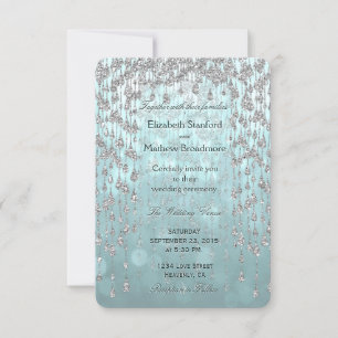 Convite De Casamento   Teal Crystal Palace