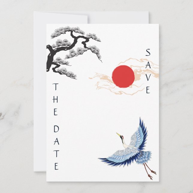 Convite de casamento temático japonês (Frente)