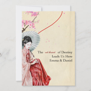 Convite de casamento temático tradicional japonês
