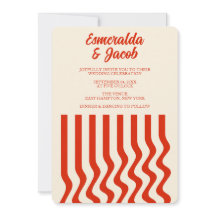 Convite de Casamento Terracota Ondulado Minimalist