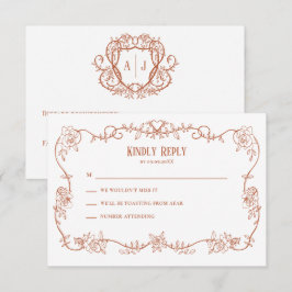 Convite de Casamento Terracota Rambling Rose,