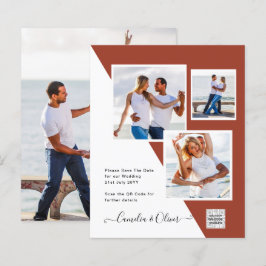 Convite de casamento Terracotta CÓDIGO QR FOTO Sal