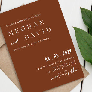 Convite De Casamento Terracotta Escrito A Título D