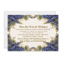 Convite de Casamento Texas Bluebonnet