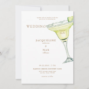Convite de Casamento Texto Dourado Estilo Texas Ma