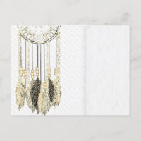 Convite de Casamento Textura Dream Catcher Vintage