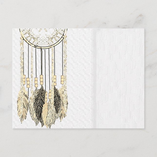 Convite de Casamento Textura Dream Catcher Vintage (Frente)