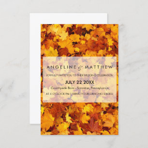 Convite de Casamento Texturizado das Folhas de out