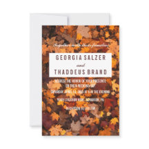 Convite de Casamento Texturizado das Folhas de out