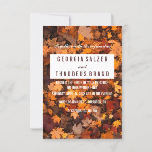 Convite de Casamento Texturizado das Folhas de out