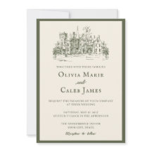 Convite de Casamento The Villa: Olive e Marfim