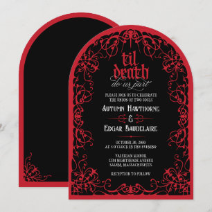 Convite de Casamento Til Death Arco Gótico