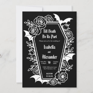 Convite de Casamento Till Death Gothic Glam