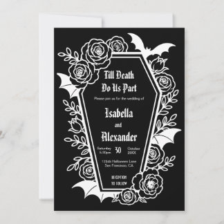 Convite de Casamento Till Death Gothic Glam