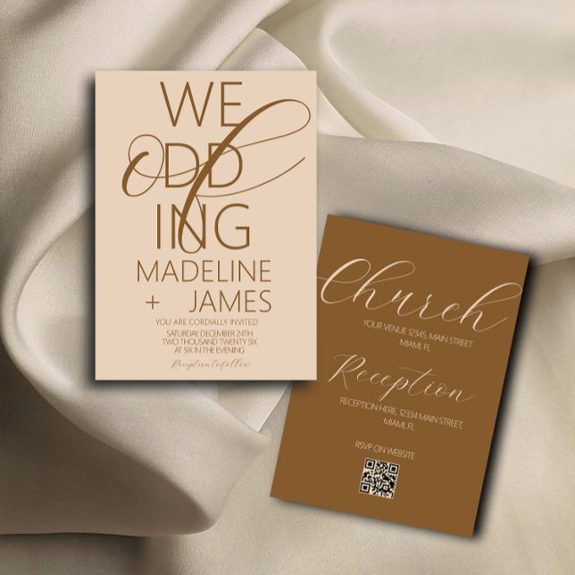 Convite de Casamento Tipo Café Elegante Latte (Criador carregado)