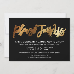 Convite de Casamento Tipografia Pincel Por Favor J