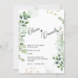 Convite de Casamento Tipografia Verde Moderna