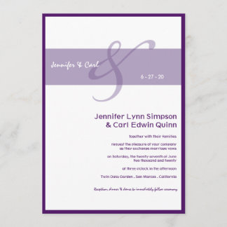 Convite de Casamento Together (Roxo)