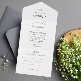 Convite de Casamento Tradicional Clássico Tudo em