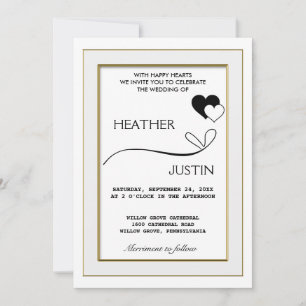 Convite De Casamento Tradicional De Script Minimal