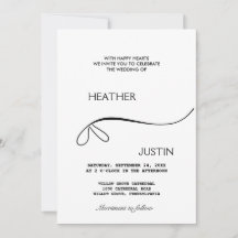 Convite De Casamento Tradicional De Script Minimal