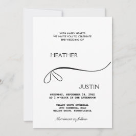 Convite De Casamento Tradicional De Script Minimal