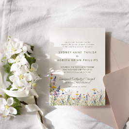 Convite de Casamento Tradicional Flor Simples
