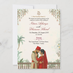 Convite de Casamento Tradicional Nepali