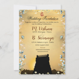 Convite de casamento tradicional Tamil indiano