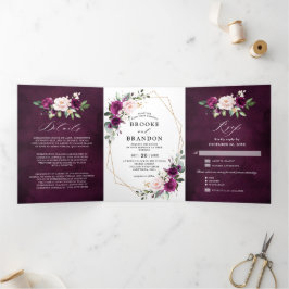 Convite de casamento Três Vezes Geométrico de Marf