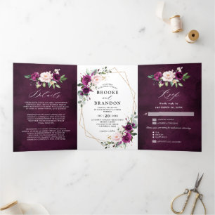 Convite de casamento Três Vezes Geométrico de Marf