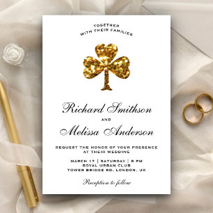 Convite de Casamento Trevo de Ouro do Dia de São P
