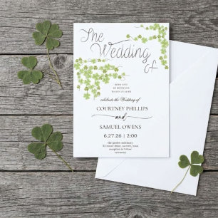 Convite de Casamento Trevo Verde Afortunado no Amo