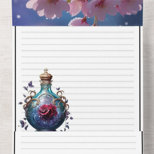 Convite de Casamento Tri-Fold Elegante - Cereja Ro (Centro Interno)