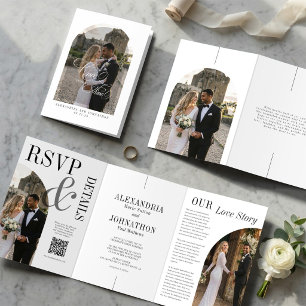 Convite de Casamento Tri-Fold Era Uma Vez