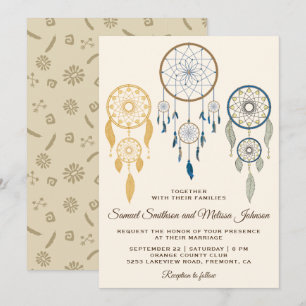 Convite de Casamento Tribal Caçador de Sonhos Boêm