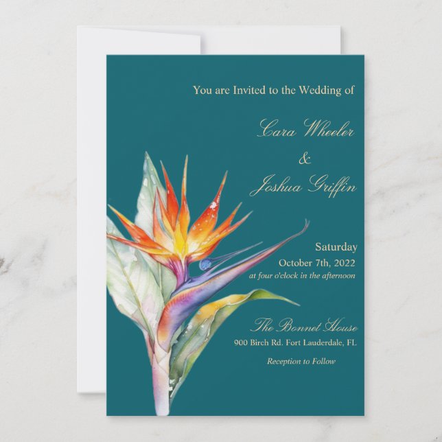 Convite de Casamento Tropical (Frente)