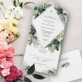 Convite de casamento tropical, casamento de destin