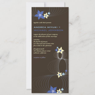 Convite de casamento tropical Ikebana Blue Frangip