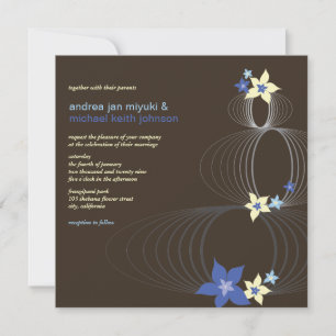 Convite de Casamento Tropical Ikebana Blue Frangip