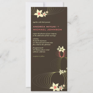 Convite de casamento tropical Ikebana Pink Frangip
