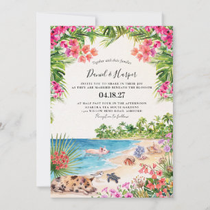 Convite de Casamento Tropical Moderno das Bahamas