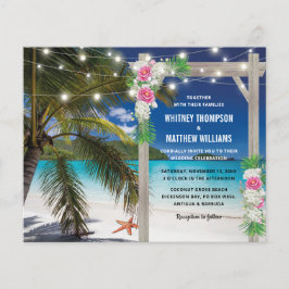 Convite de Casamento Tropical na Praia com Orçamen