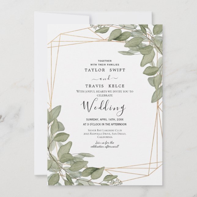 Convite de Casamento Tropical Olive Beach (Frente)