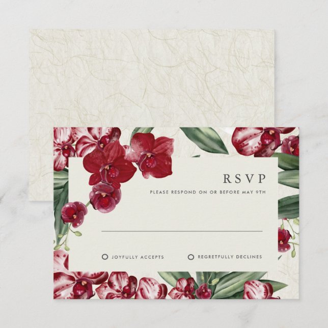 Convite de Casamento Tropical Orquídea Havaiana (Frente/Verso)