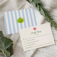 Convite de Casamento Tropical Retrô à Beira-Mar,