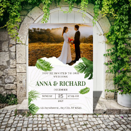 Convite de Casamento Tropical Romântico