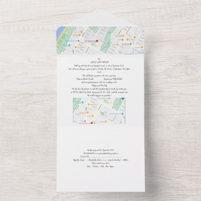 Convite De Casamento Tudo Em Um (Interno)