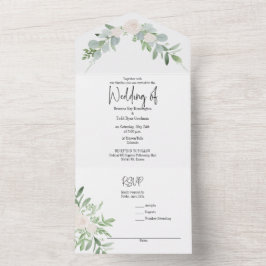 Convite de Casamento Tudo em Um Aquarela Floral